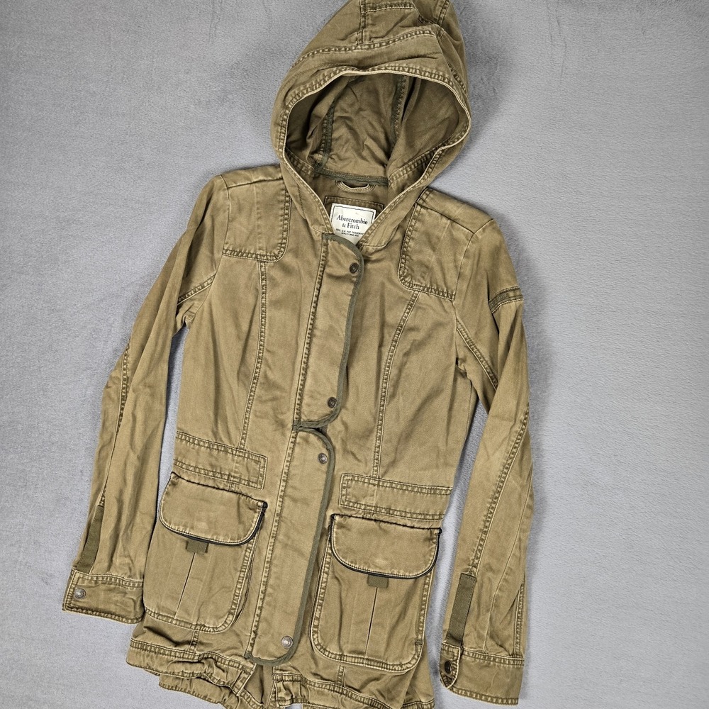 Abercrombie Fitch Jacket Womens Small Utility Outerwear Cotton Cargo Military